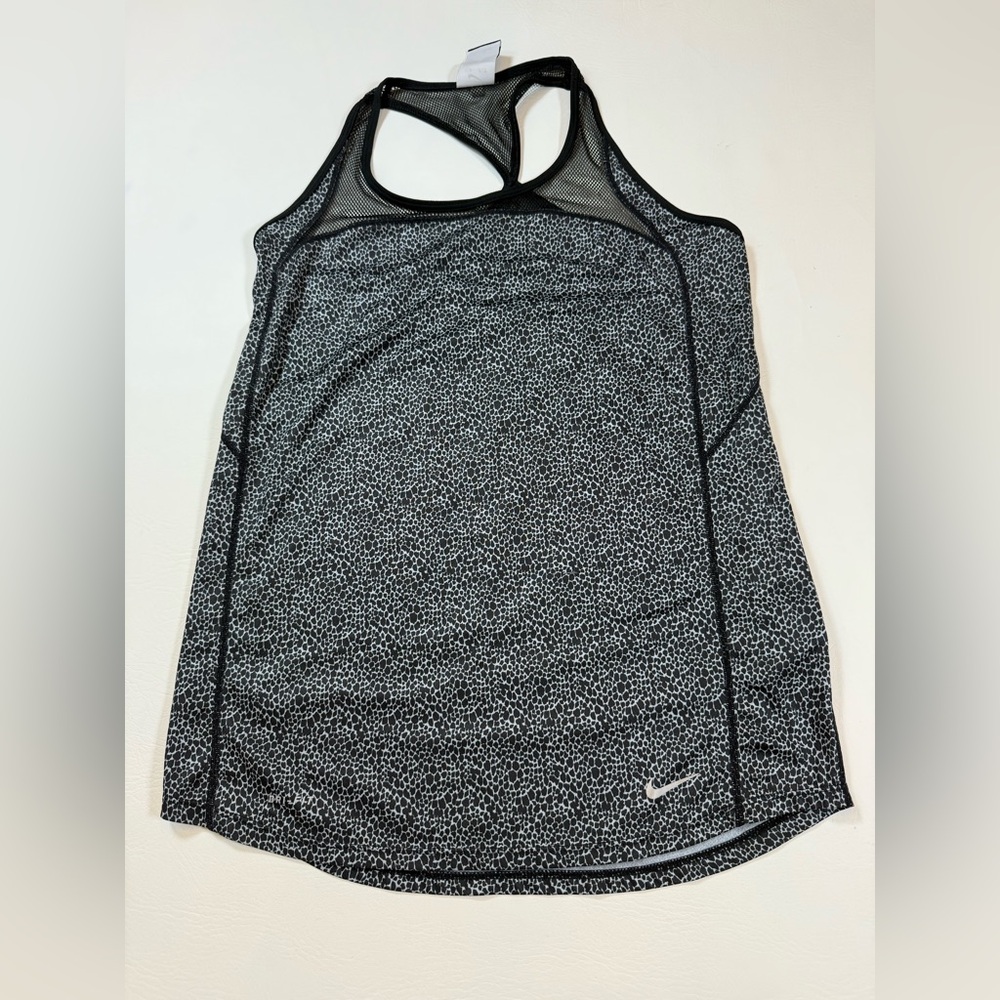 Nike Dri-Fit Racerback tank women’s small black pattern (bin W)
